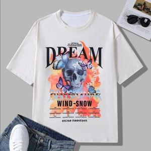 Men slogan And figure graphic tee